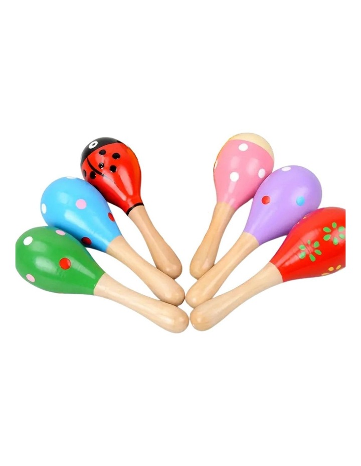 Wooden Maracas Musical Egg Percussion Toy x6 in Multicolour