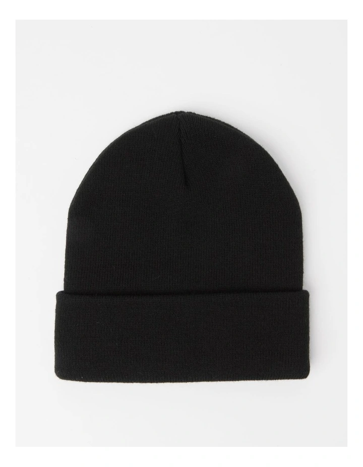Essential Fine Knit Beanie in Black