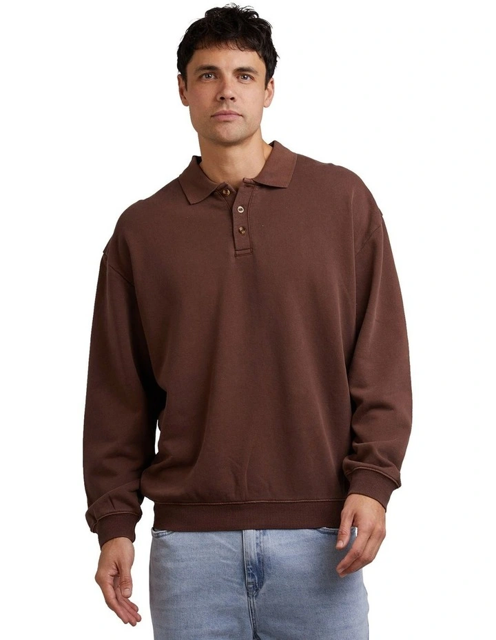 Chase Fleece Sweater in Chocloate