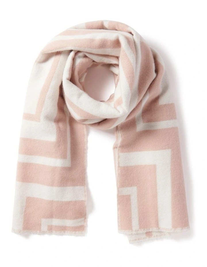Georgia Geo Printed Scarf in Pink