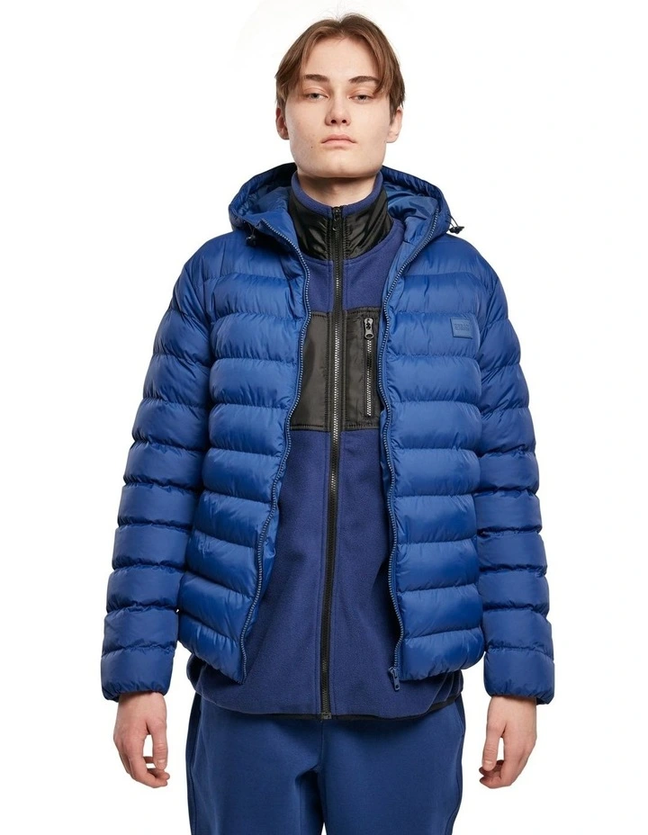 Hooded Bubble Jacket in Space Blue