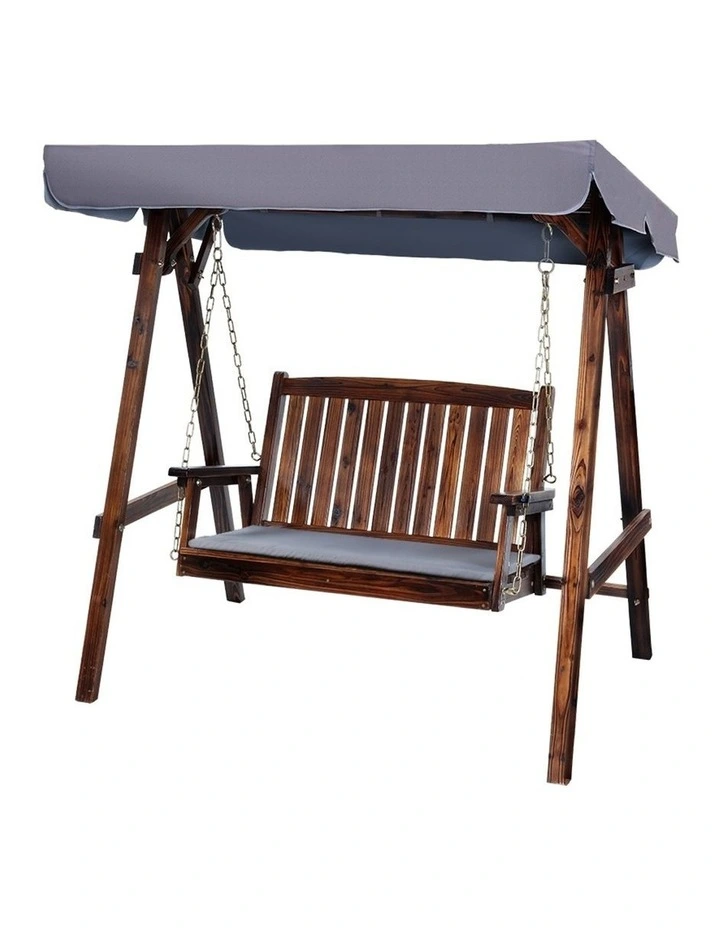 Swing Chair Wooden Garden Bench Canopy 2 Seater Outdoor Furniture