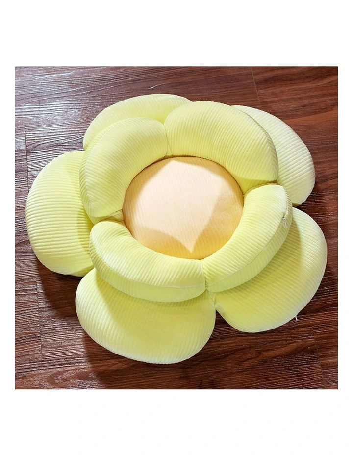 Double Flower Shape Cushion in Green