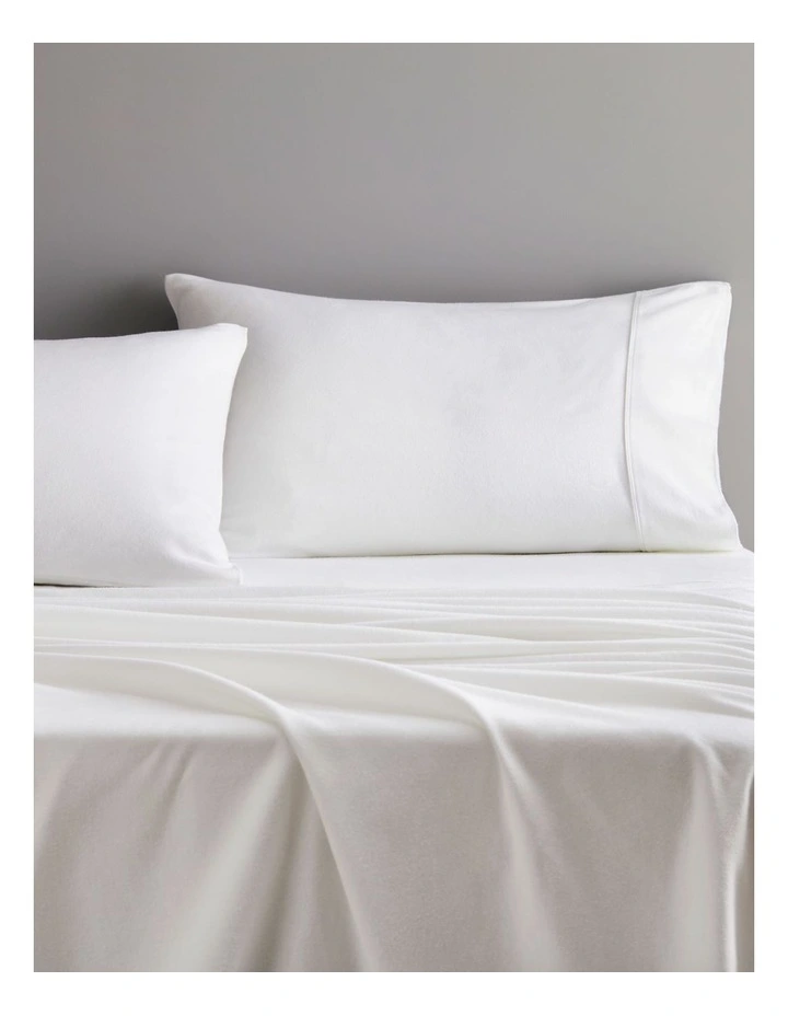 Flannelette Sheet Set in White