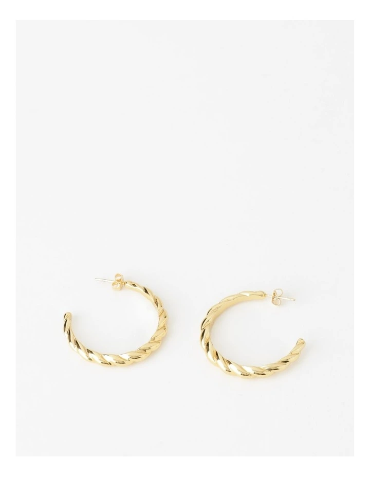 Spiral Hoop Earring 32mm in Gold