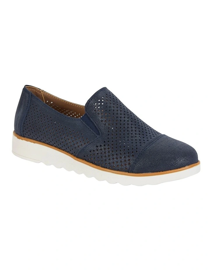 Davis Navy Combo Flat Shoes