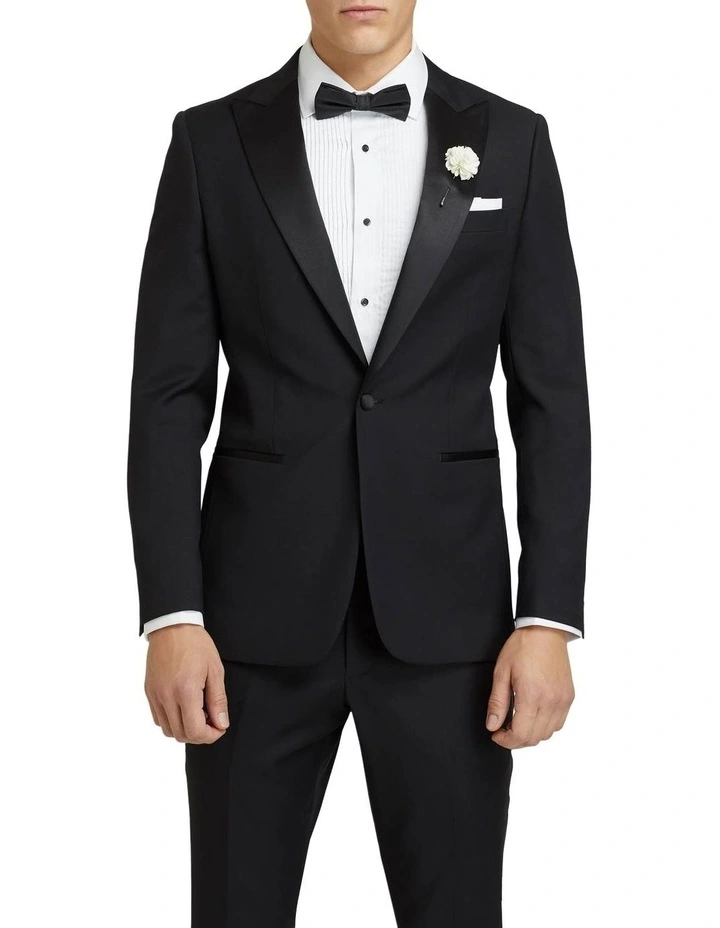 Peak Lapel Dinner Suit Jacket Black