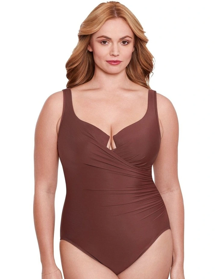 Must Have Escape Underwire Shaping Swimsuit Plus in Tamarind Brown