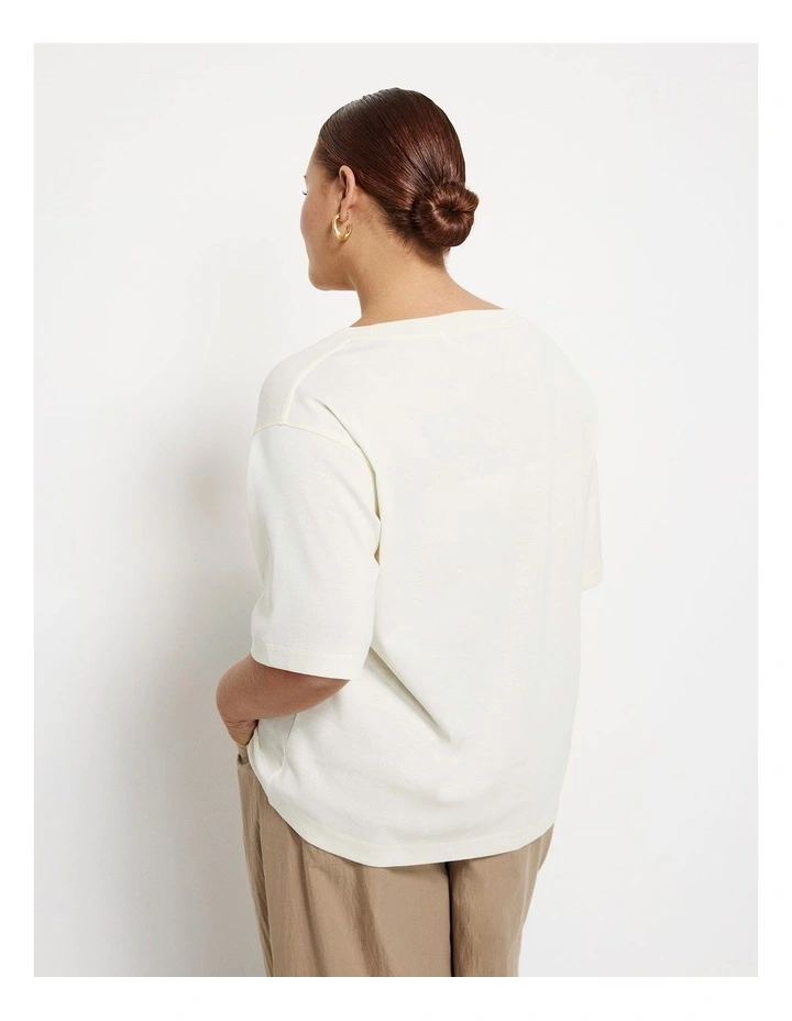 Crew Neck Tee in Ecru