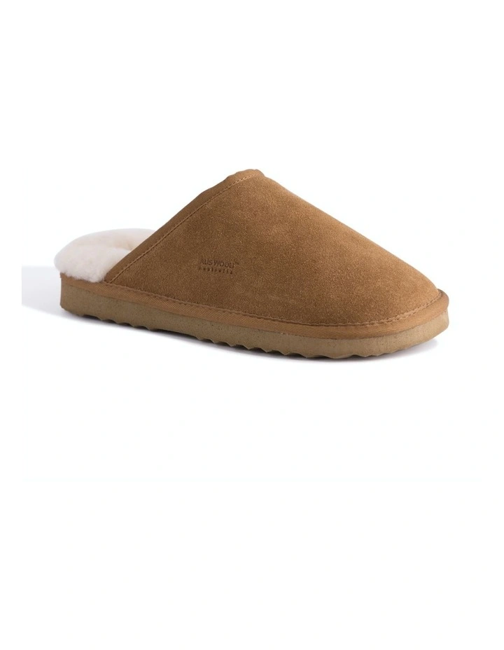 Sheepskin Wool Slippers in Tan