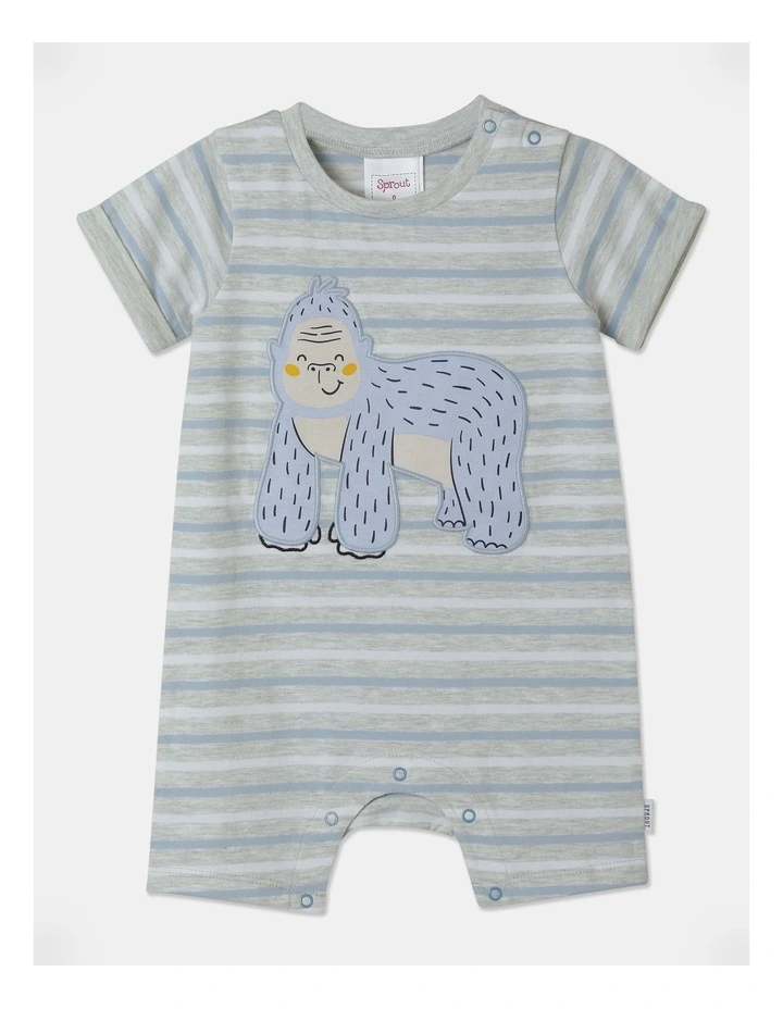 Gorilla Romper in Grey Marle