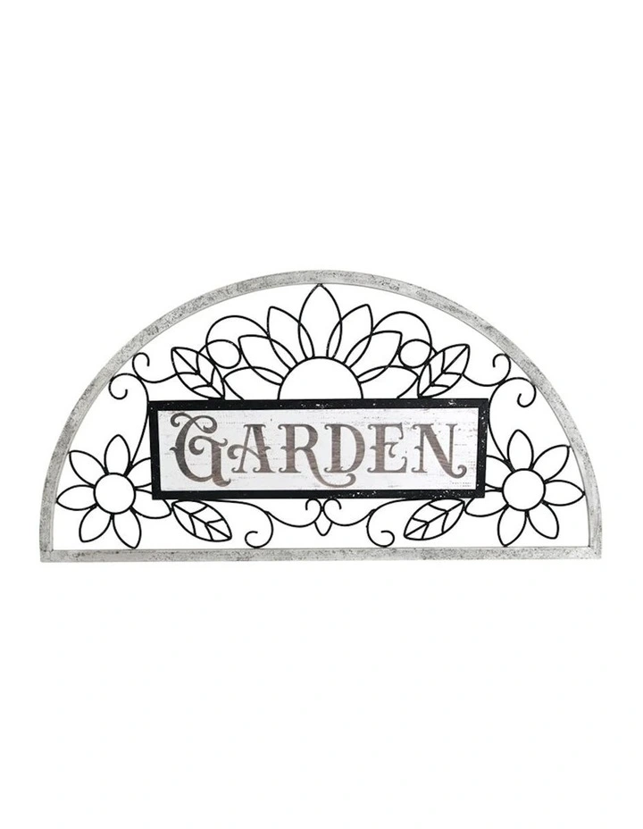 Garden Art Wall Art in Distressed White/Black