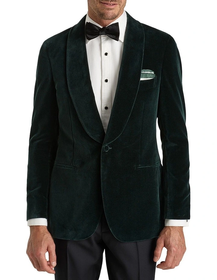 Ragazzi Velvet Jacket in Forest Green