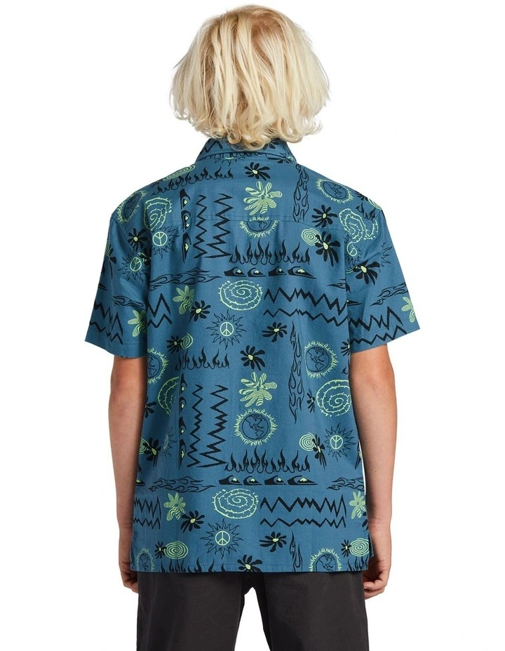 Radical Times Short Sleeve Shirt in Agean Blue