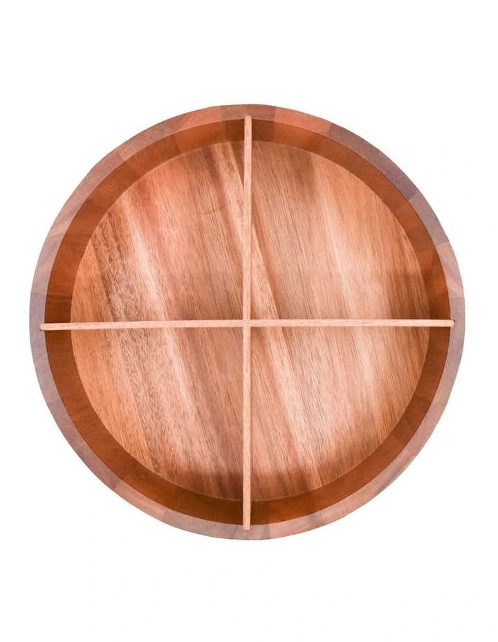 Pantry 4 Divider Lazy Susan - Acacia
