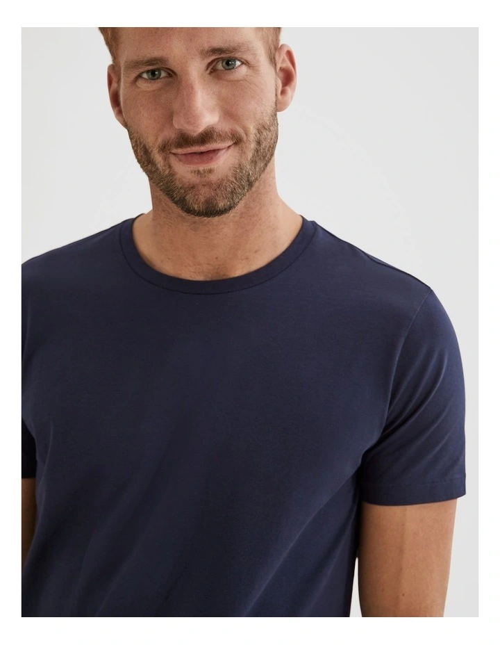 Pima Cotton Crew T-shirt in Navy