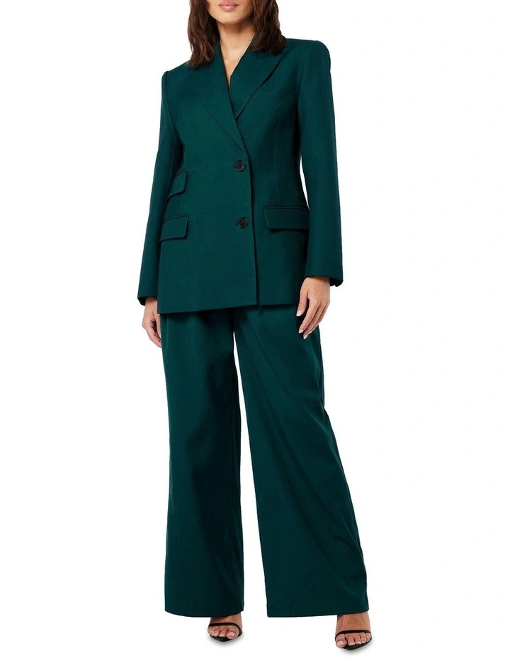Talk Back Blazer in Teal