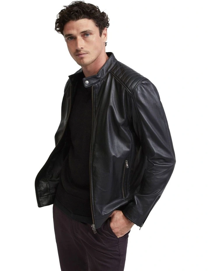 Benji Nappa Leather Jacket in Black