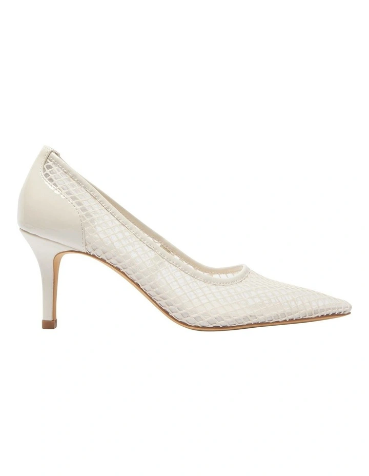 Province Heeled Shoes in Cream Patent/Mesh