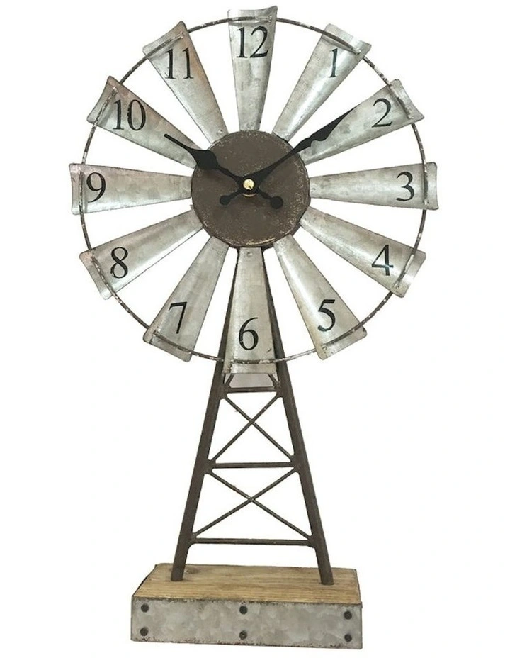 Windmill Table Clock in Multi