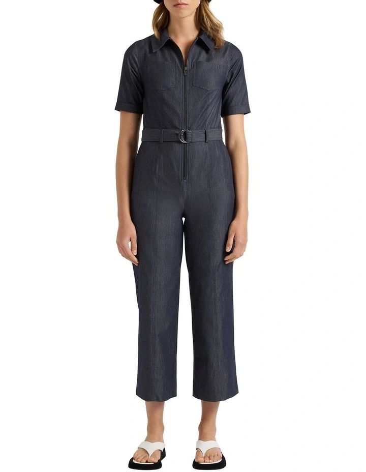 Spencer Smart Denim Jumpsuit in Indigo