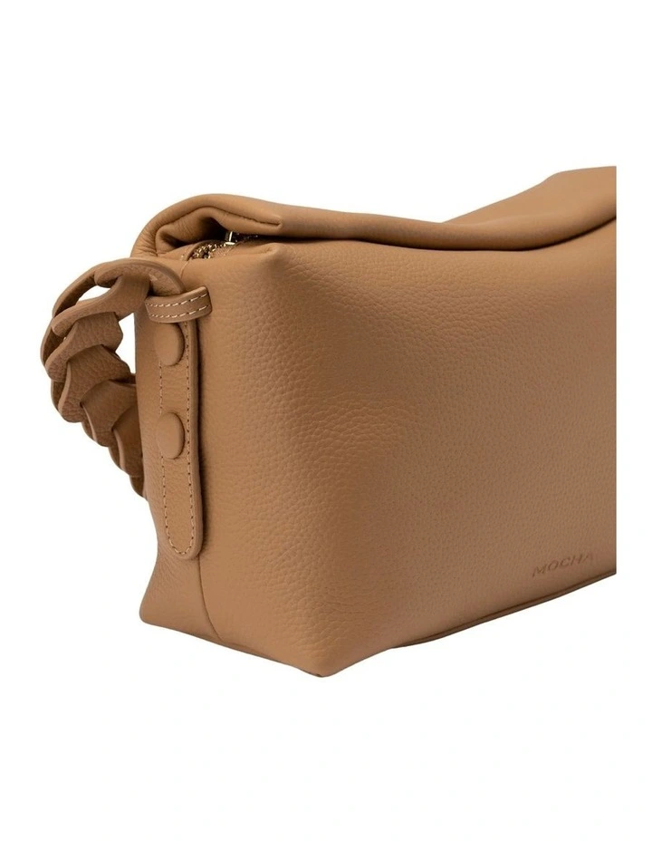Lidia Leather Boston Bag in Taupe