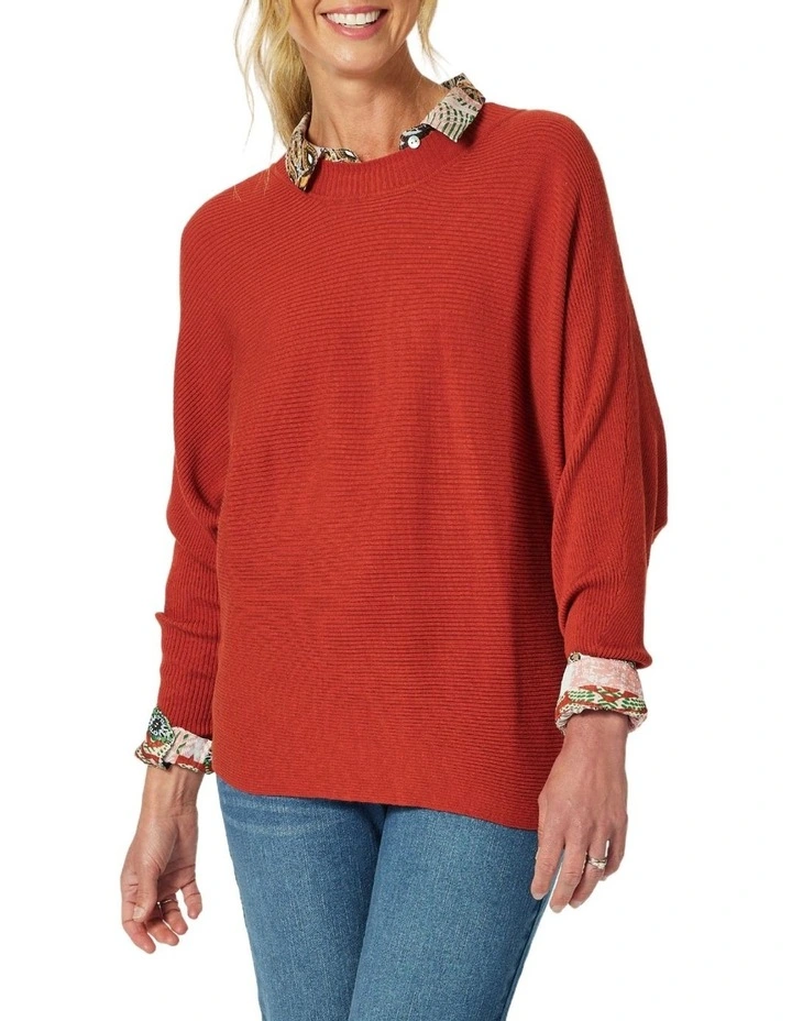 Carmen Batwing Jumper in Maple