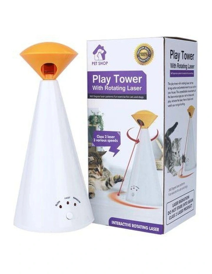 Cat Play Tower With Rotating Laser