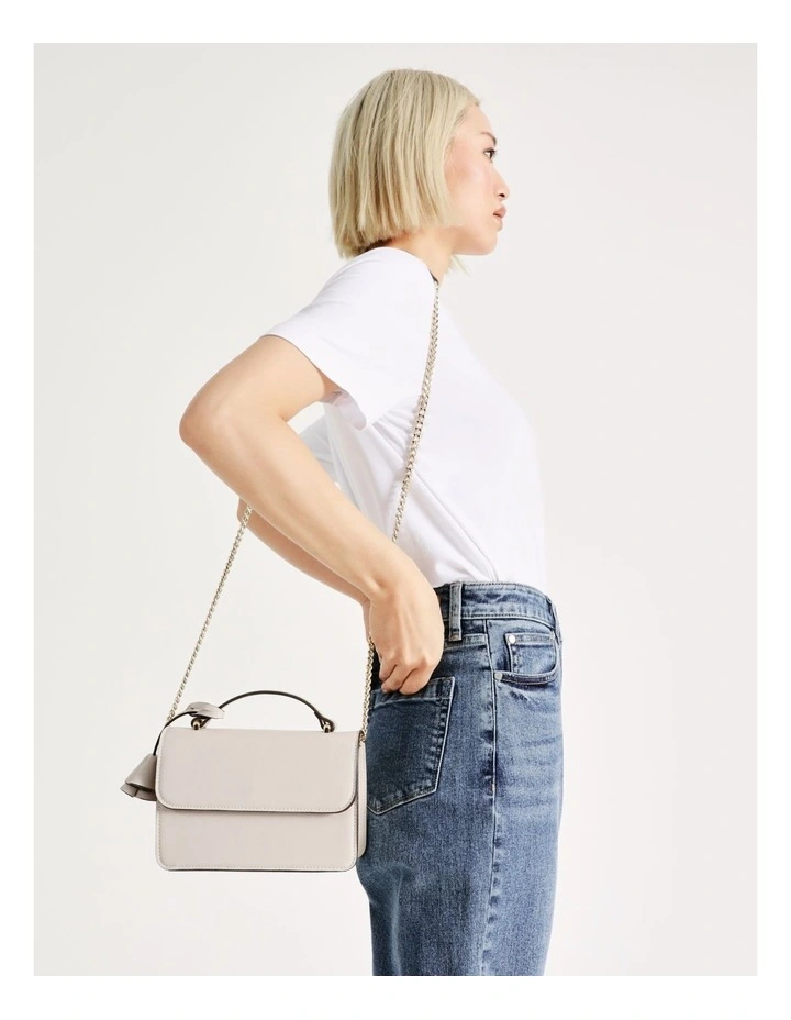 Sweet Peony Top Handle Crossbody Bag in Ecru