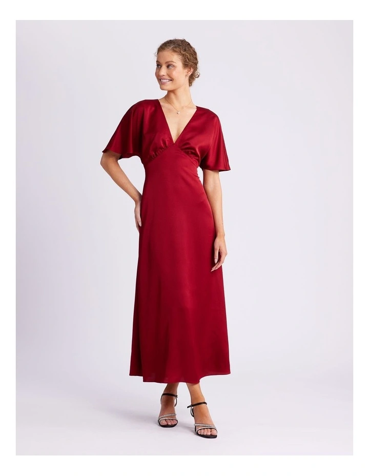 Montreal Sleeved Dress in Red