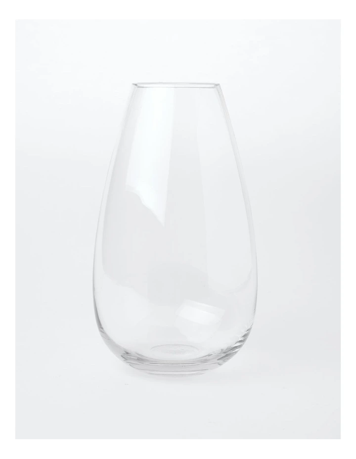 Essential Glass Wide Teardrop Vase 25cm in Clear