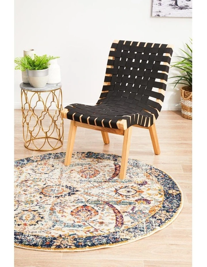 Evoke Peacock Transitional Round Rug in Multi