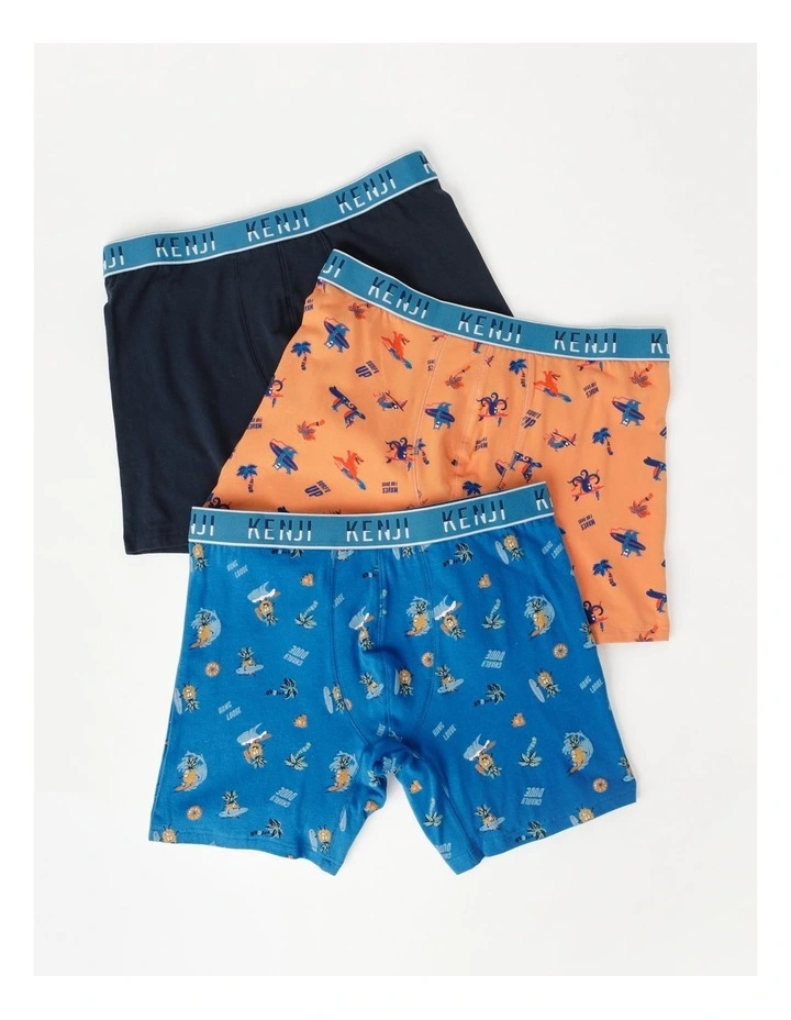 Fashion Wave It Away Trunks 3 Pack in Assorted