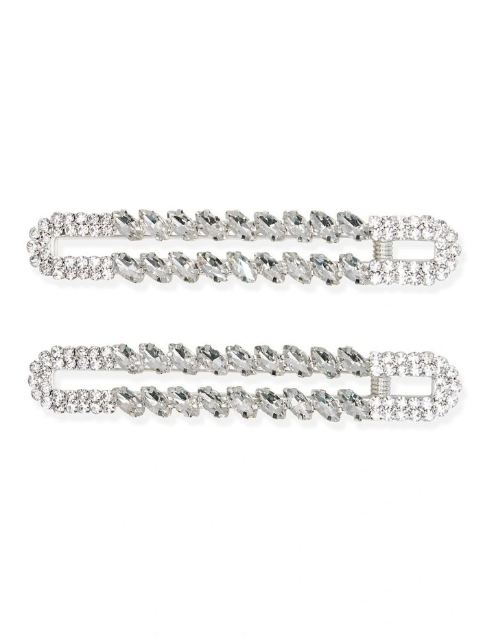 Anastasia Hair Clip Set in Silver