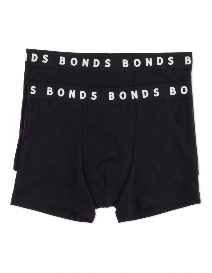 Hipster Plain Trunk 2 Pack in Black