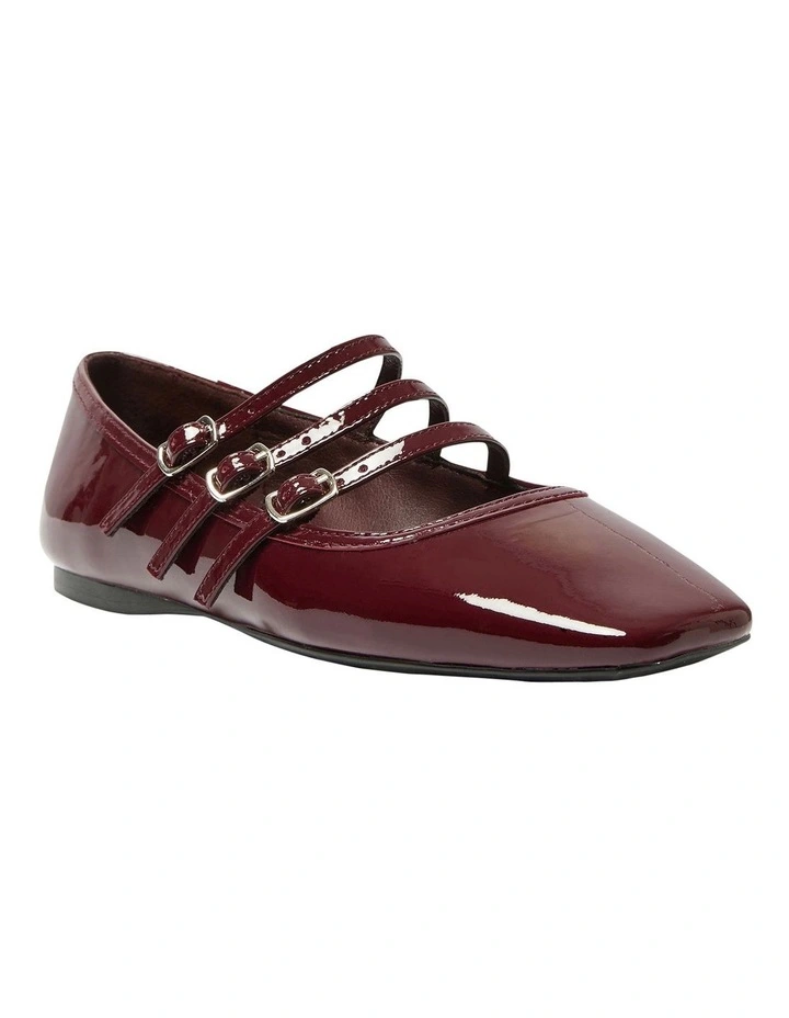 Millie Ballet Flats in Wine Patent