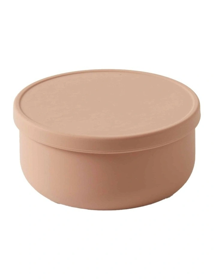 Henny Round Silicone Bowl Food Container With Lid 13x6 Cm in Terracotta