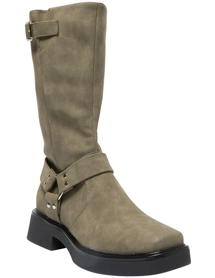 Engine Boots in Taupe Nubuck