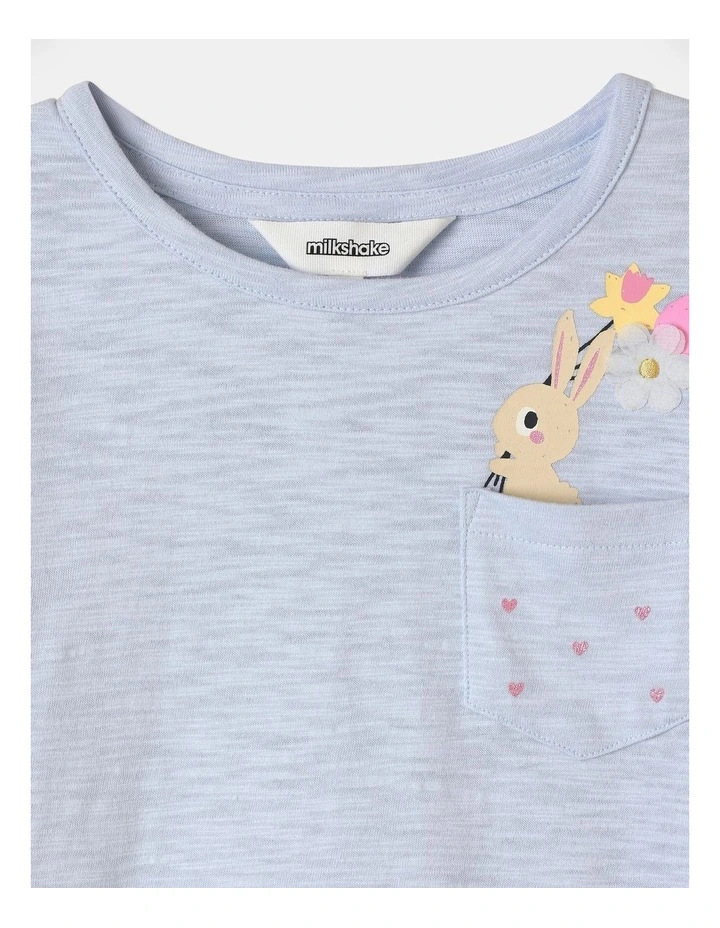 Bunny Long Sleeve Top in Light Blue