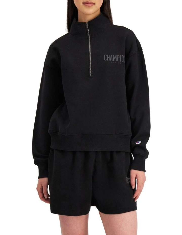 Rochester Base Quarter Zip Pullover in Black