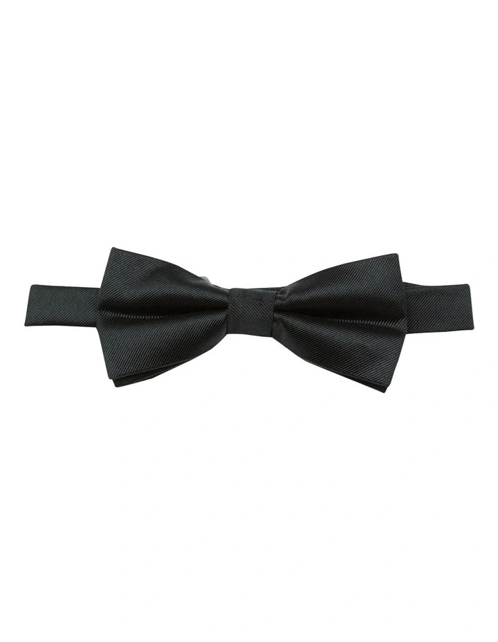 Plain Silk Twill Black Bow Tie