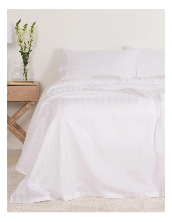 Kensington 1200TC Cotton Super King Sheet Set in White