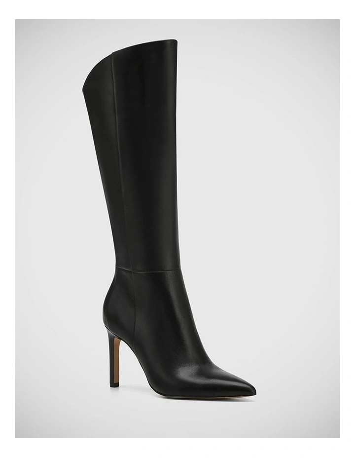 Henning Leather Long Boot in Black