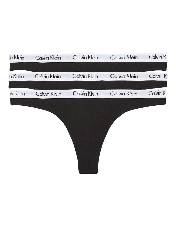 Carousel Thong 3 Pack in Black