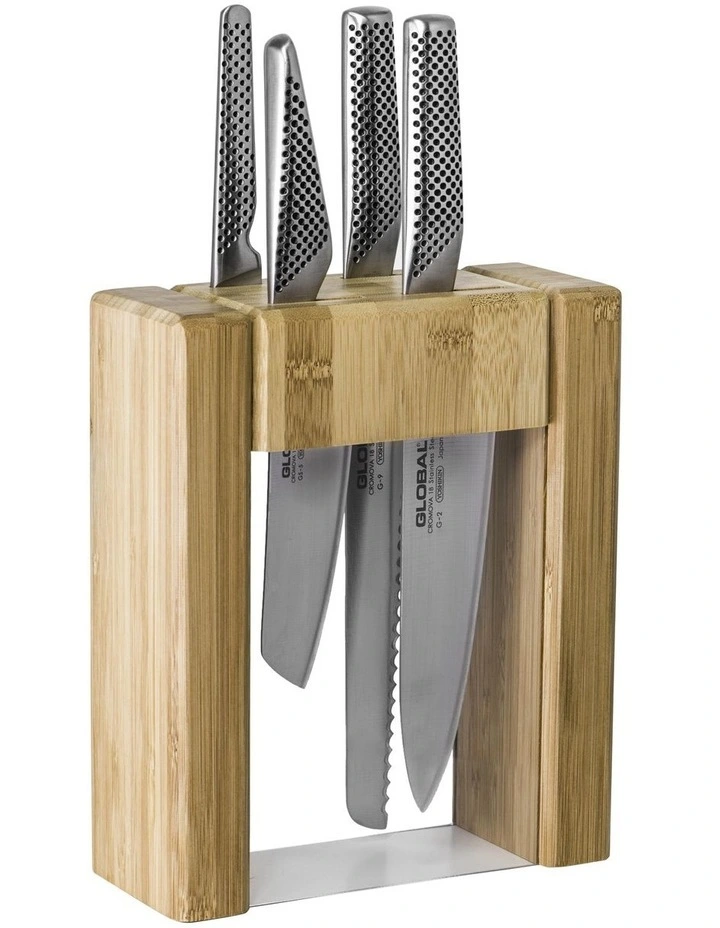Teikoku Knife Block Set 5 Piece in Silver