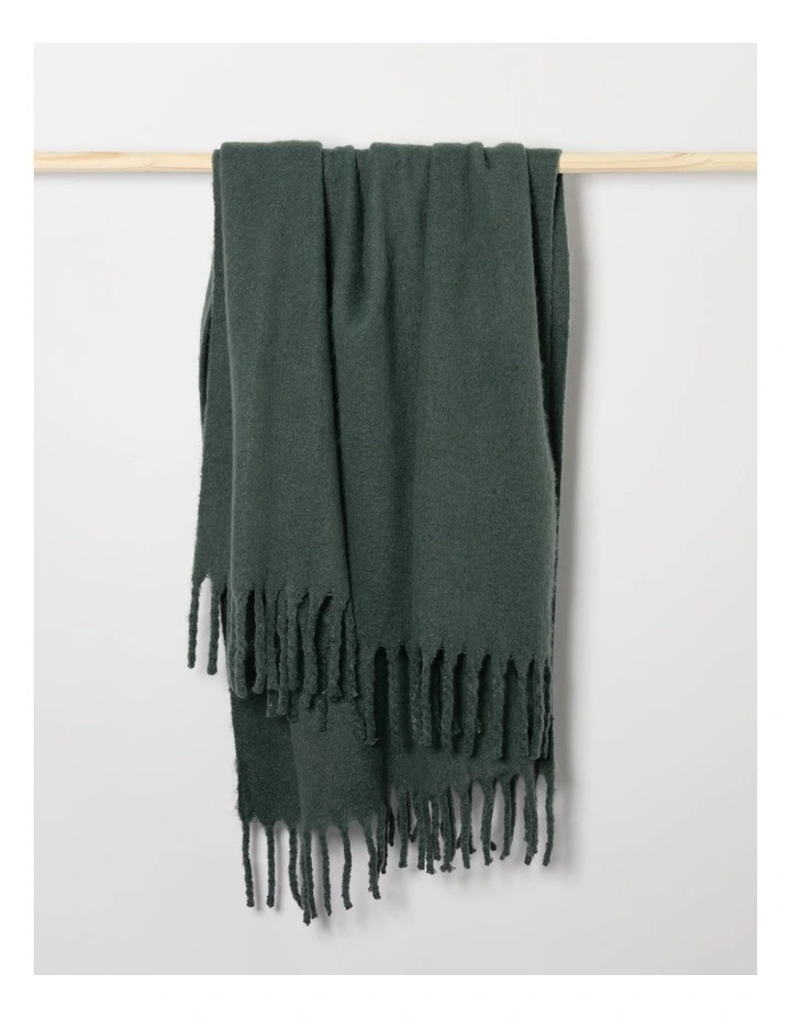 Mohair Throw in Dusky Green