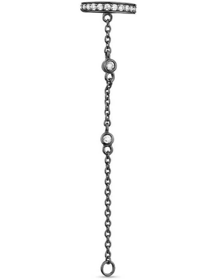 Edge Chain Ear Cuff in Black/White