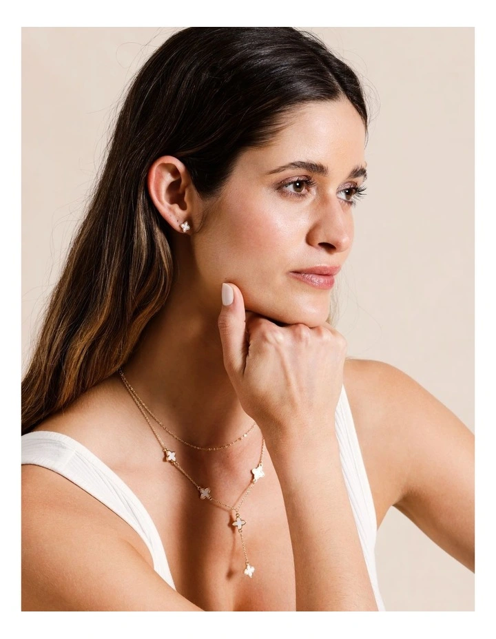 Four Leaf Clover Earring 3 Pack in Gold
