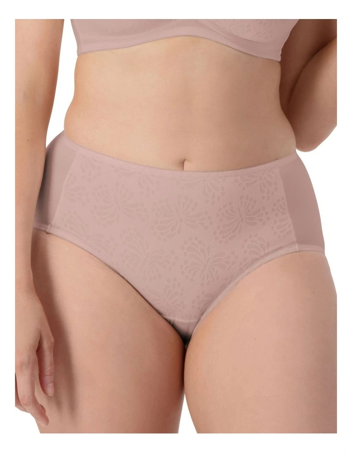 Lacy Minimiser Maxi Brief in Chocolate Mousse