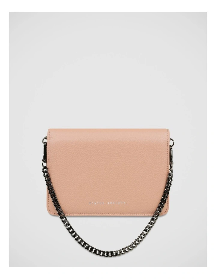 She Burns Chain Flapover Crossbody Bag in Dusty Pink